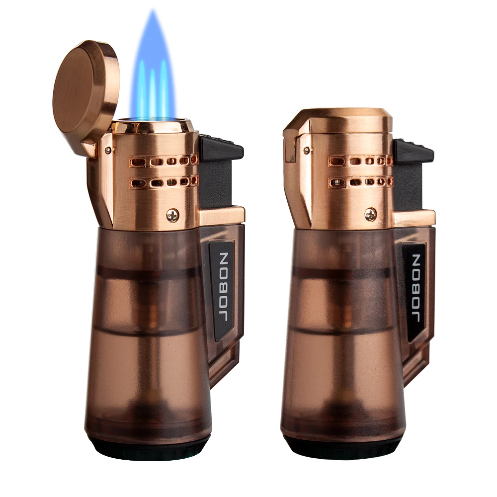 

MLT182-Amazon Hot Selling Torch Cigar Lighter Triple Jet Flame Refillable Butane Lighter Jet Torch Lighter Butane NOT Included, Rose gold & black