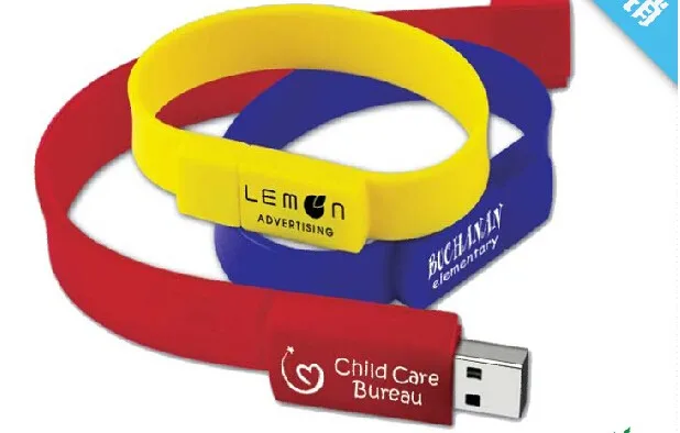 Custom USB Wristband 8GB 16GB 32GB Wrist Band Bracelet USB 2.0 Flash Memory Disk Stick Full Capacity - ANKUX.COM