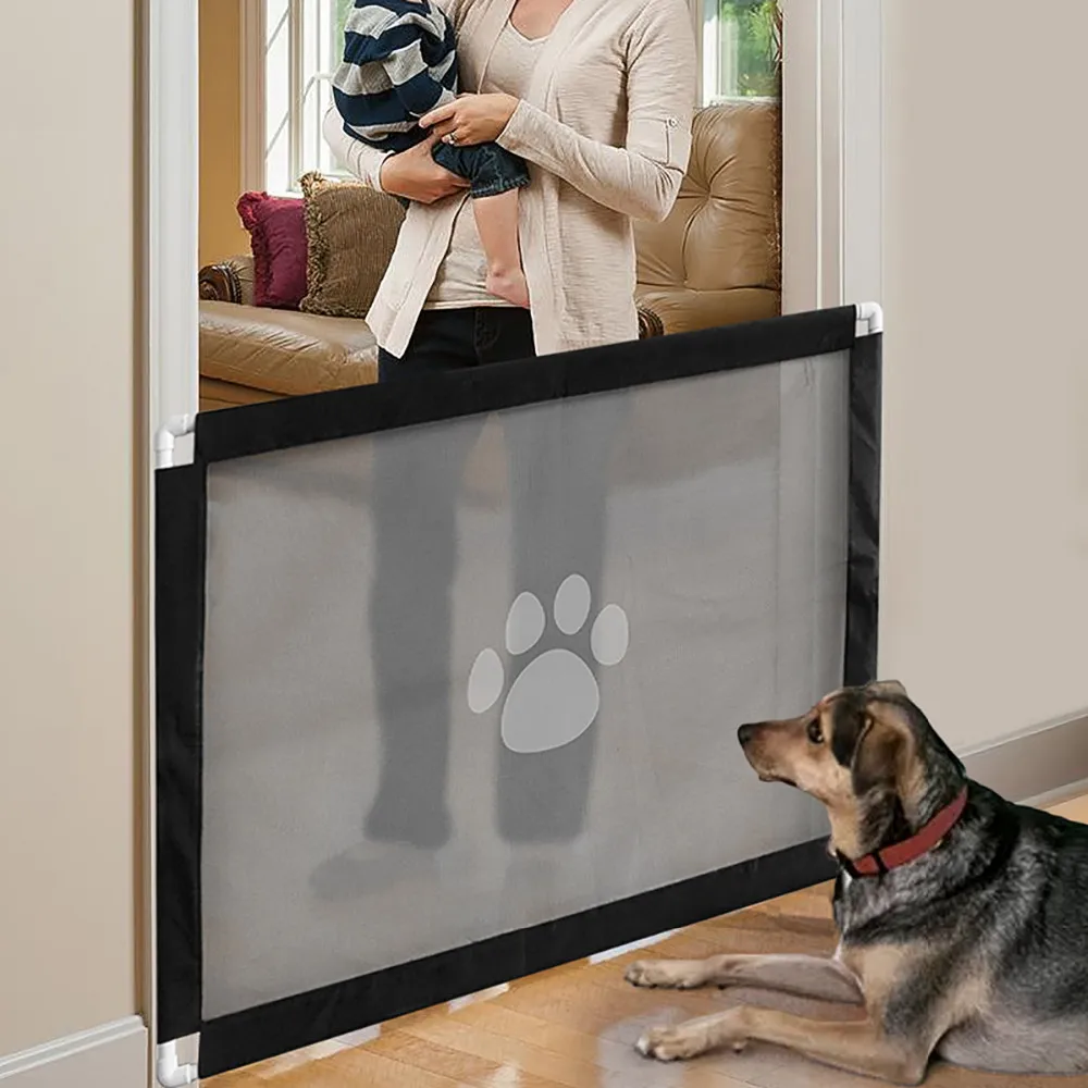 Dog Mesh Door Safety Fence For Pet Magic Dog Portable Folding Guard ...