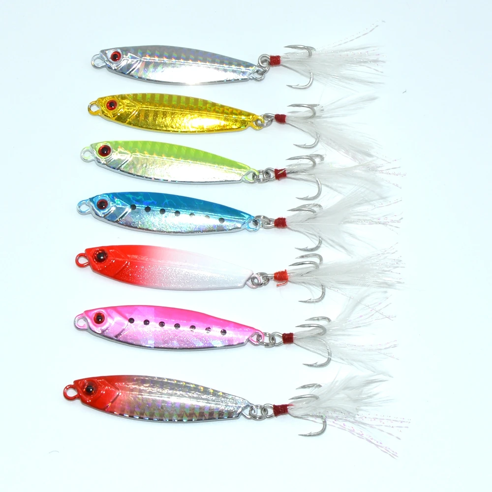 Takedo weihai HG01A 10g 15g 20g 25g 30g 40g  jigging lures saltwater fishing metal jig slow jigging lure  with Feather hook
