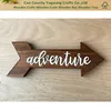 Custom Adventure Wood Arrow Sign for Themed Nursery or Home Decor, Hand Stained Pine with White Paint Lettering