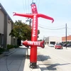 Red inflatable air dancer with logo arrow mark for advertising
