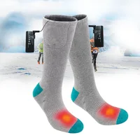 

Unisex winter warm gray mid calf battery electric heated socks