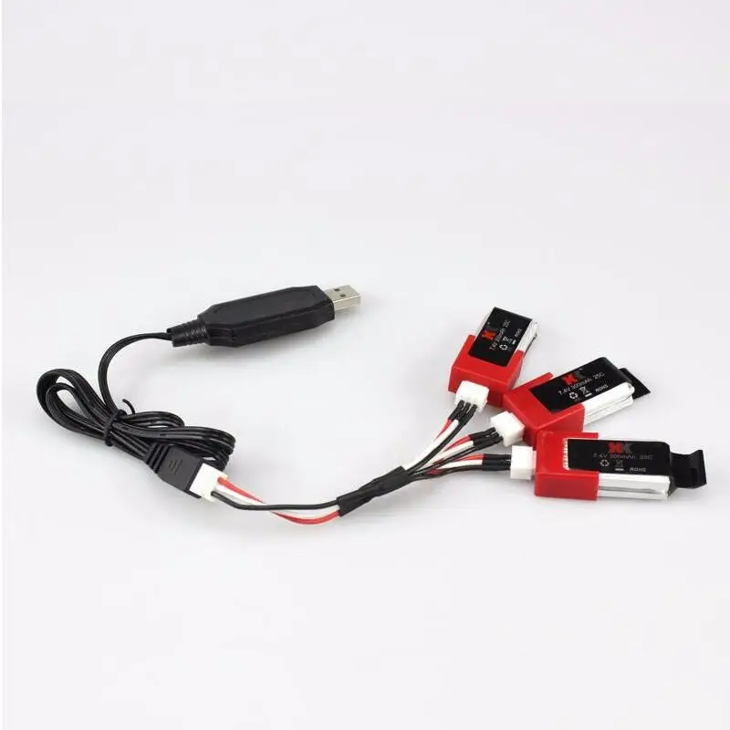 3PCS Lot XK K120 RC Helicopter Spare Parts 3pcs Battery 1 Charging Cable