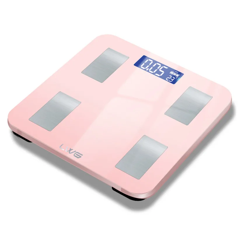 

Wholesale price glass digital smart body fat percentage weighing personal scale, White,black,pink