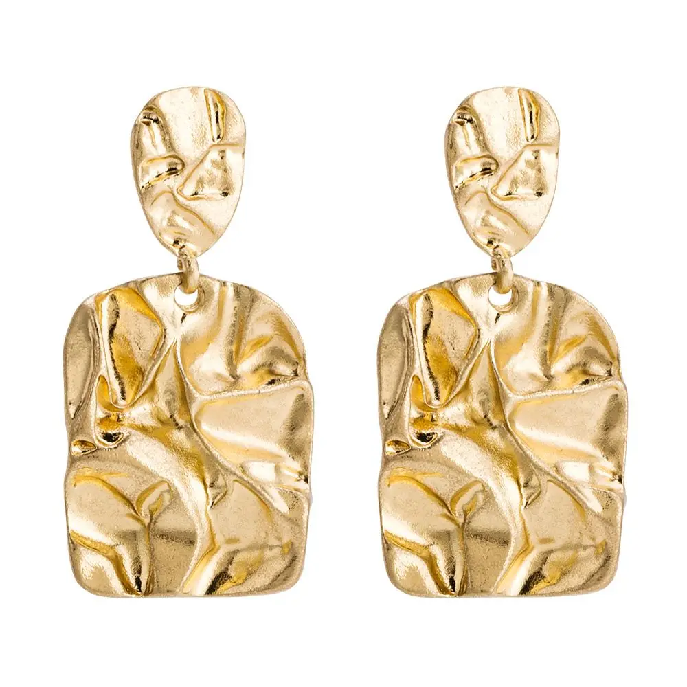 

Creative Hammered Europe and America Exaggerated Personality Geometric Metal Earrings