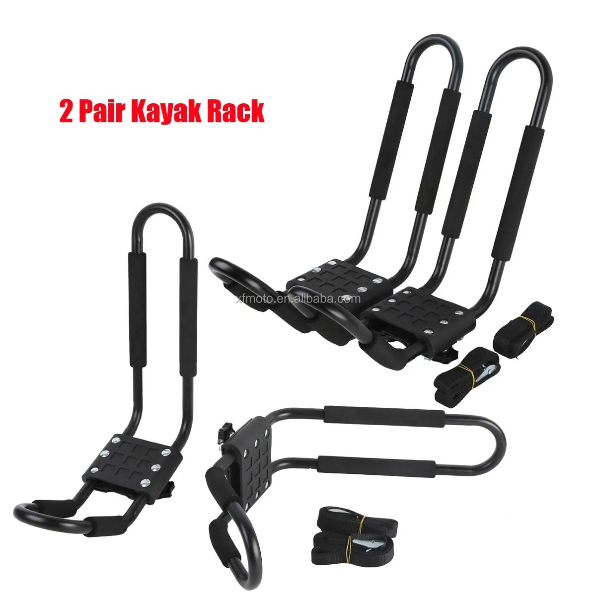 

Tengchang 4 Racks Kayak Carrier Canoe Roof Top Mounted Rack J0500311X, Black