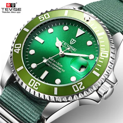 

Tevise Brand Green Ghost Nylon Belt Automatic Men's Waterproof Watch, Any color are available