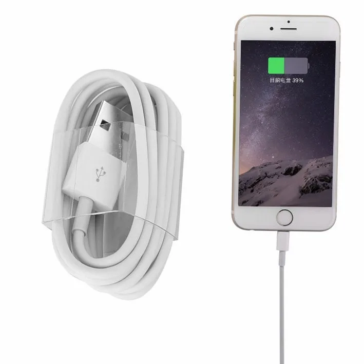 

2019 amazon hot selling 100CM White USB Charger Data Sync Adapter Cable/cord/wire For iPhone 5 5s 6 6s 7 Plus, Original white