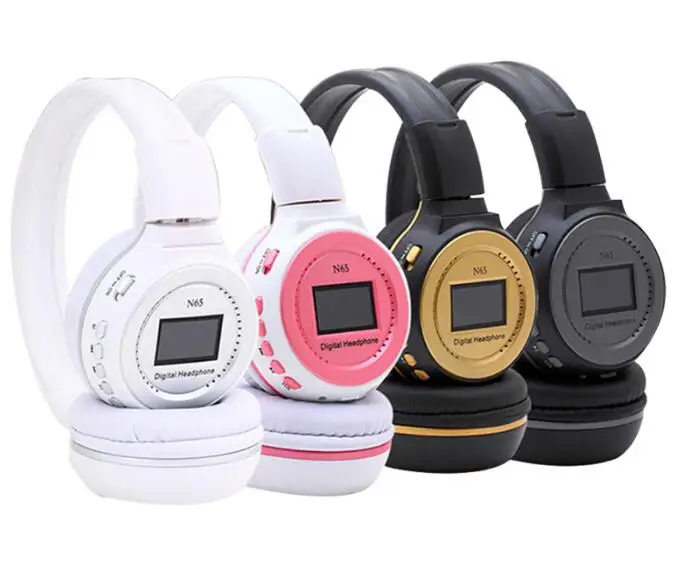 

China Factory Manufacture Wireless Headsets with Foldable HiFI Stereo Support TF Card FM Radio LED Screen Functions, White,black.blue,green,pink,yellow