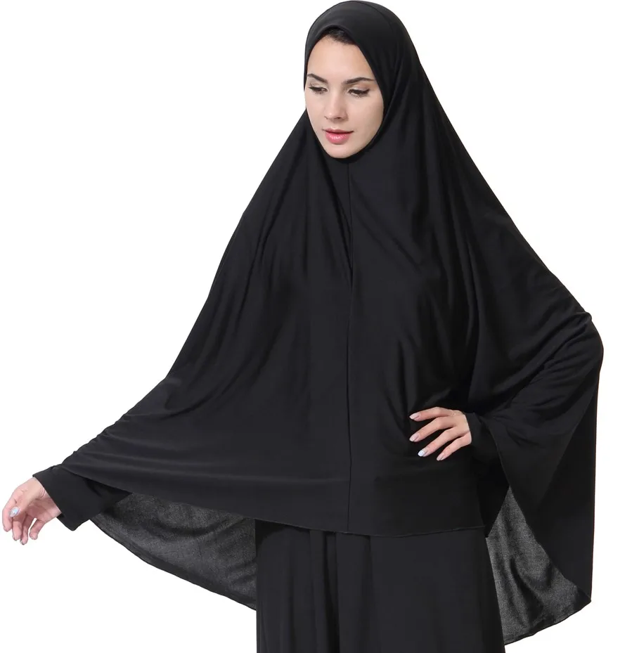 Black Long Silk Muslim Arab Women National Hijab - Buy Black Long ...