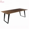 Modern Furniture Outdoor Garden Table Metal Base Wooden Square Restaurant Dining Table