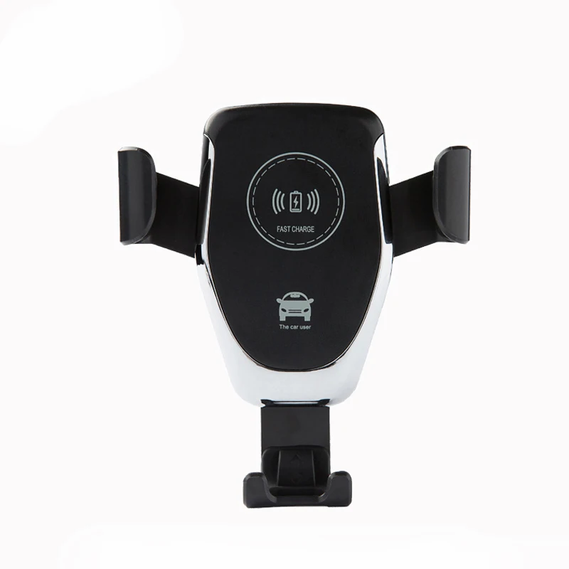 

Cell Phone Automatic Clamp Wireless Car Charger Holder Stand, Black white