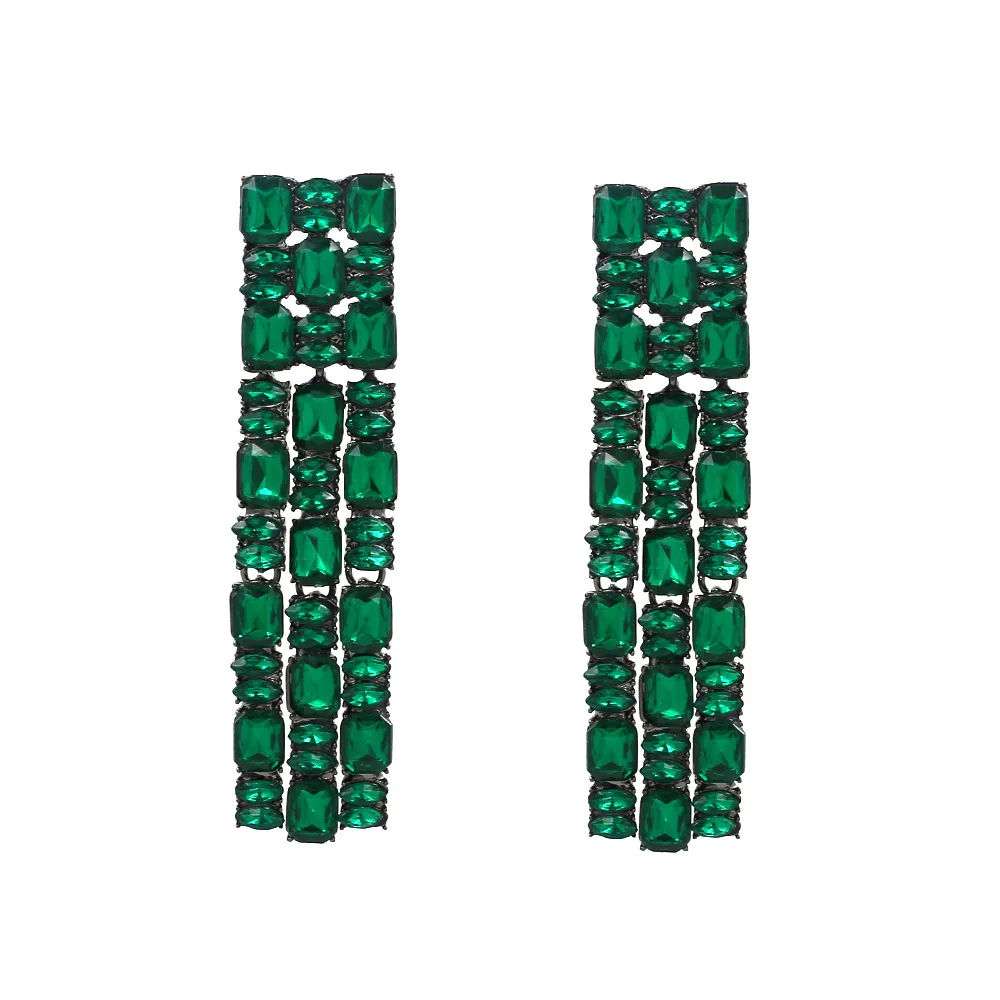 

Colorful Crystal Earrings Personalized Geometric Vintage Earrings