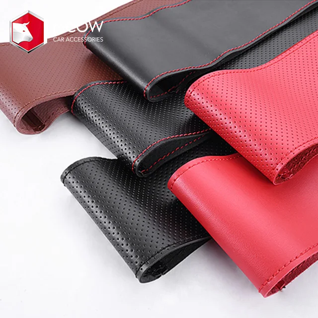 
Fashion Breathable Hand-stitched Hand Sewing Cow Leather Steering Wheel Cover 