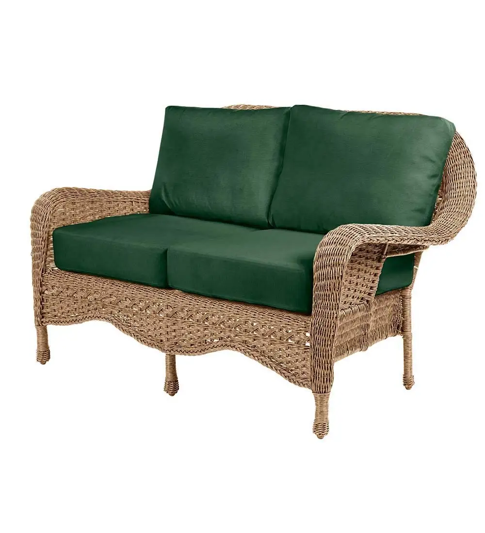 Aqua 54 75 W X 30 D X 35 5 H Claremont Outdoor Patio Deep Seating Love Seat With Cushions Loveseats