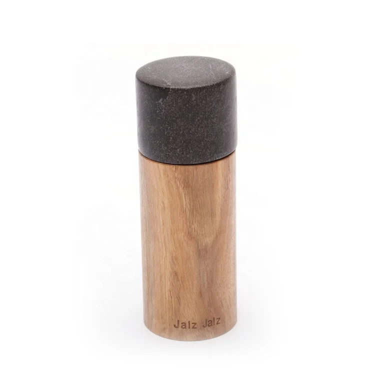 

best choise for March Export American style manual acacia and marble wood bottle salt pepper mill with custom logo, N/a