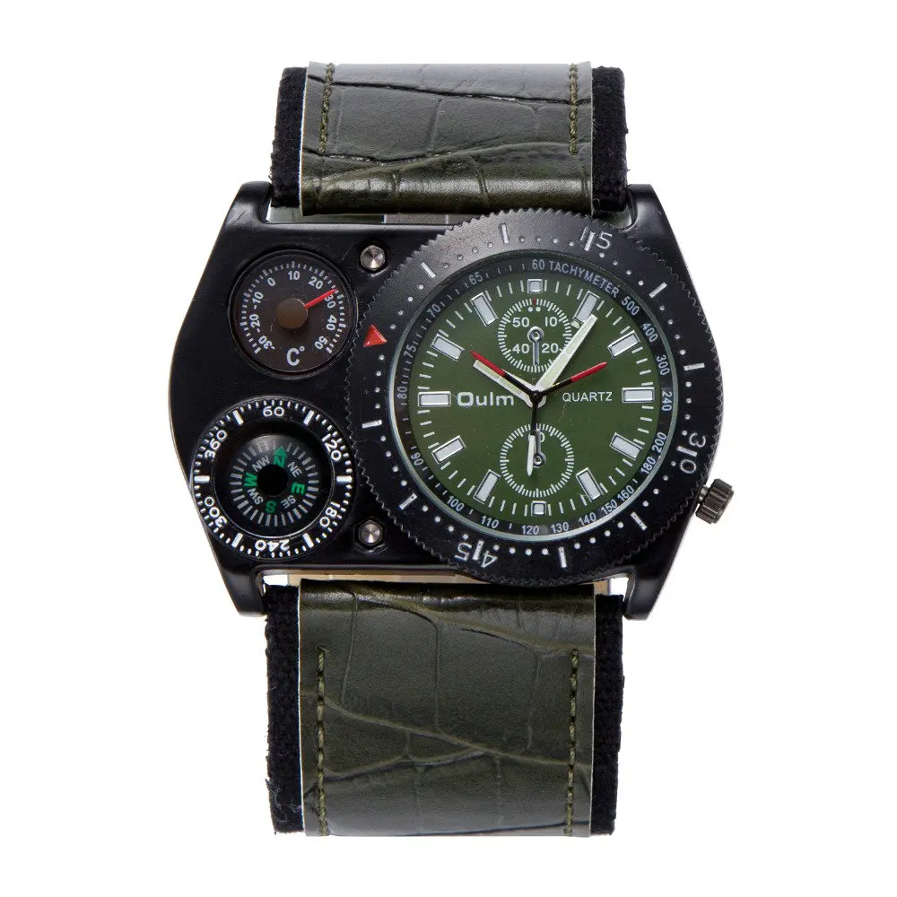 

Oulm 4094 Wholesale Watches Mens Unique Leather Wide Strap Designer Watches Quality Movt Quartz Wrist Watch, 4 color for you choose