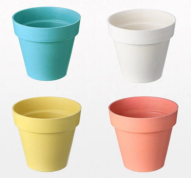 

New Style Eco Biodegradable Bamboo Fiber Flower Pots biodegradable coconut fiber pots roman style flower pot, Customized color