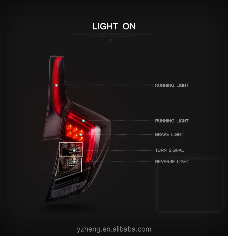 Vland factory LED taillights for Fit GK5 [RS version] 2014-2018 for Jazz full-LED tail lights plug and play