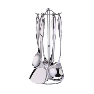 Image of Mirror Polish Stainless Steel Kitchen Utensil 7 pcs kitchen Utensils Set