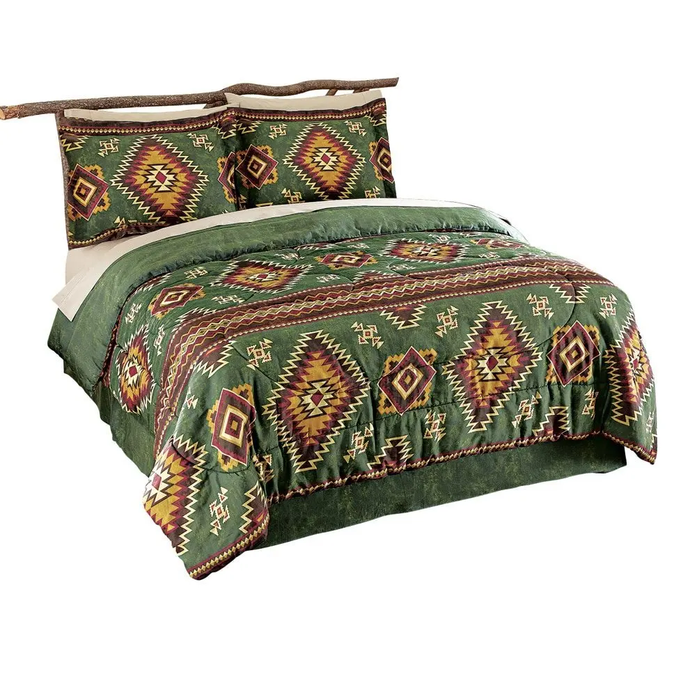 Buy Collections Etc Lake Tahoe Aztec Comforter Set Green Twin In