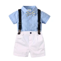 

ZHG59 Toddler Baby Rompers Gentleman Roupas Infant T-shirt Overalls +Shorts baby boy clothing sets from china