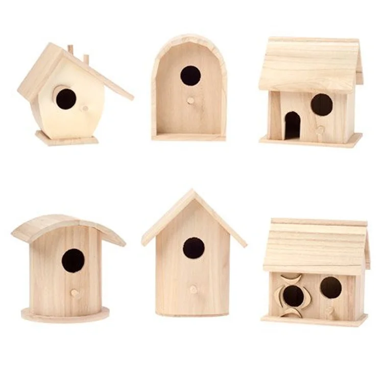 

IBEI wholesale Solid wood swallow birdhouse with breeding box outdoor eaves craft wooden product bird nest house, Customized color