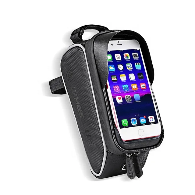 WHEEL UP Waterproof Phone Bag Bicycle Front Tube Frame Reflective Stripe Storage Bag Cycling Accessories Mobile phone Bag