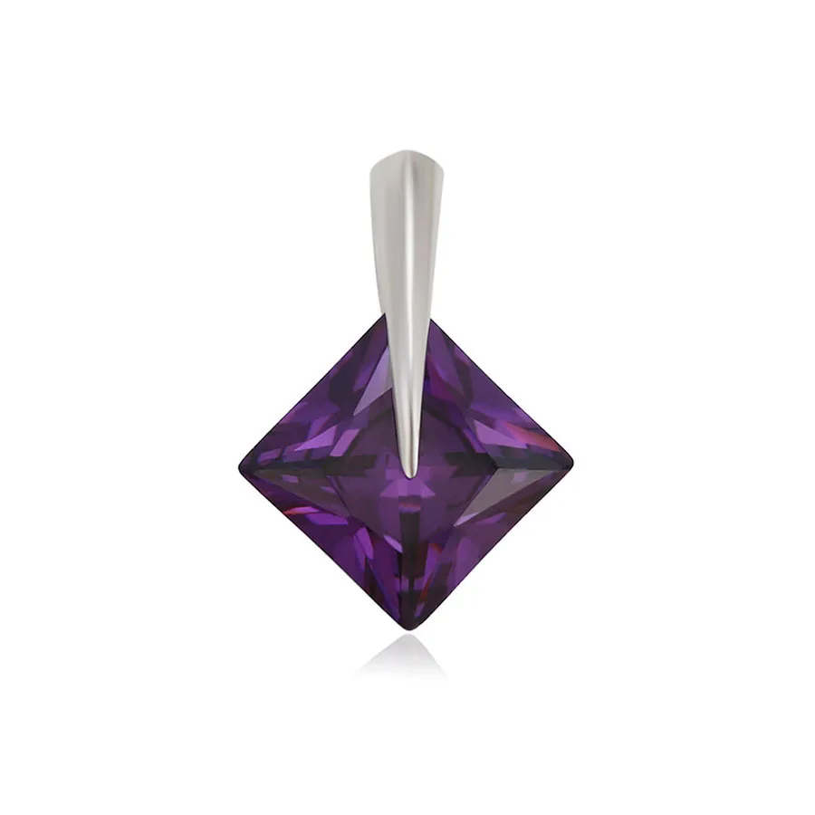 

33220 Xuping glass rhinestone pendants, gemstone pendant amethyst, fashion diamond shaped pendant jewelry, Rhodium color