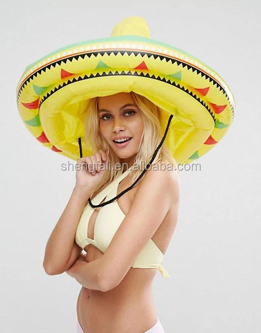 
Giant yellow PVC inflatable sombrero hat for party 