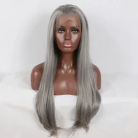 

Fantasy Beauty Silver Platinum Blonde Lace Front Wig Ash Long Natural Wavy Soft Synthetic Fiber Hair Replacement Wigs for Women