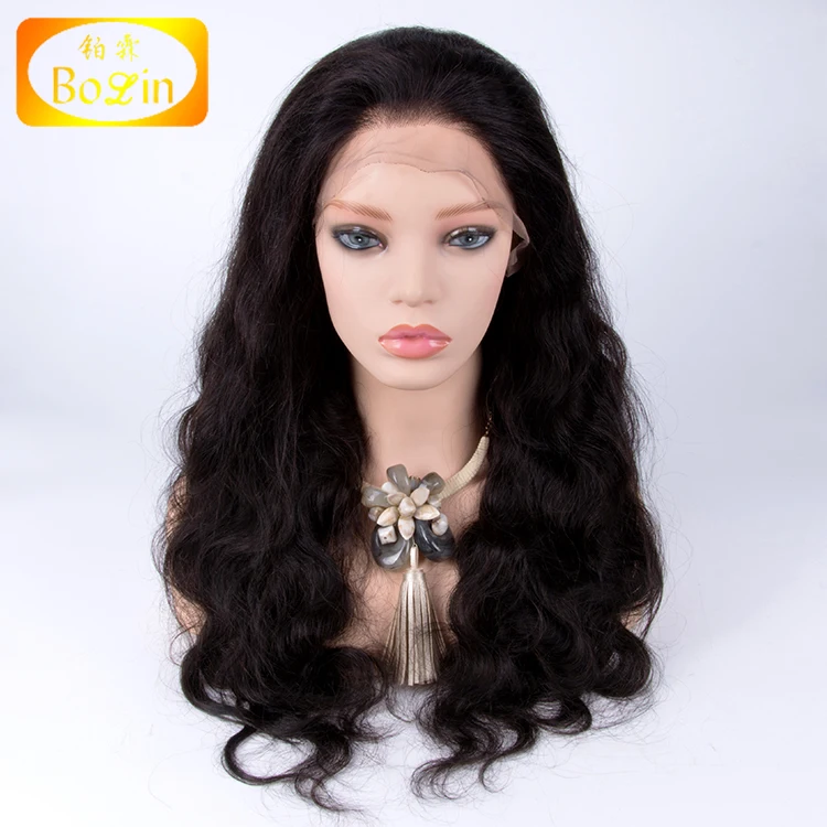 

Large Stock Fast Delivery Brazilian Virgin Human Hair Natural Black Body Wave Full Lace Wig