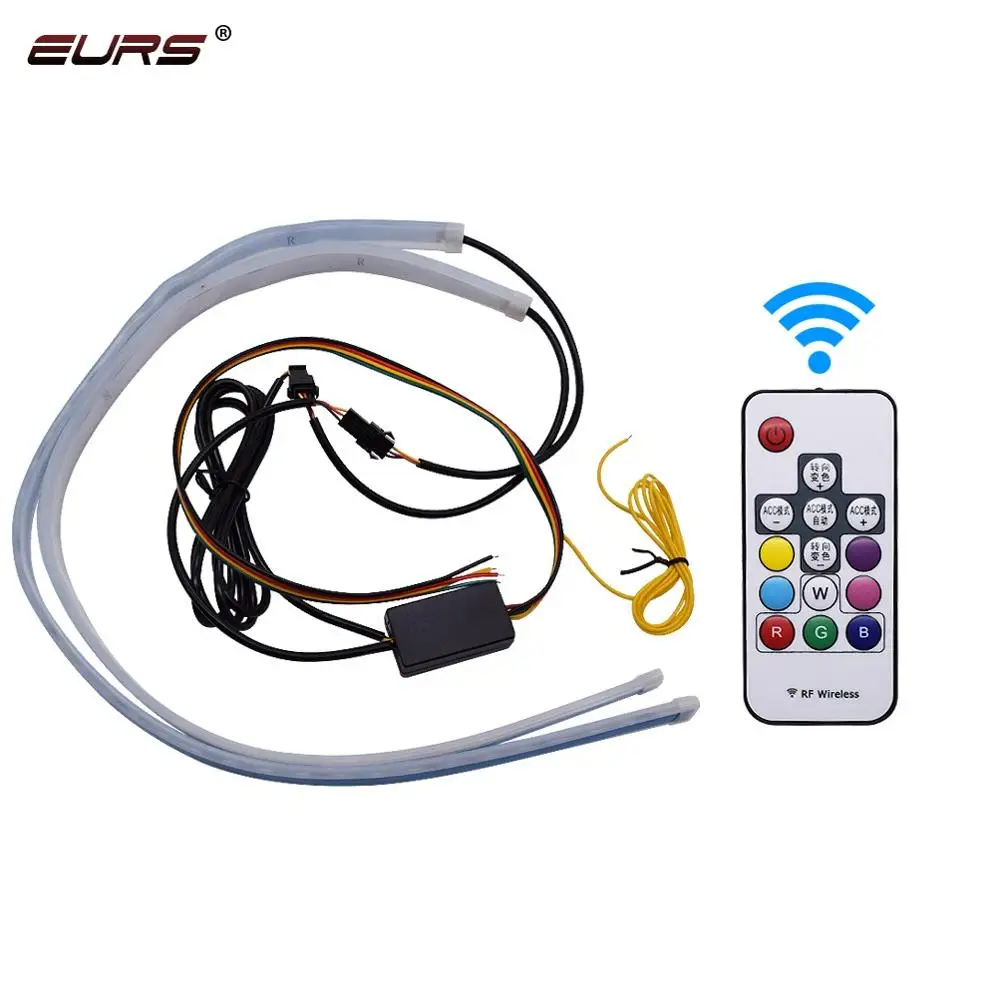 

rgb Flexible LED DRL For Headlight RGB with Remote control  flowing day light