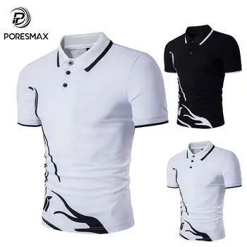 

2019 Summer Style Man Polo Shirts Solid Color Short Sleeve Slim Breathable Men's Polos Shirts Male