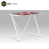 Metal frame glass top covered with flag picture PC table