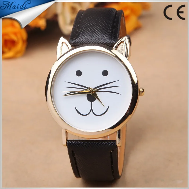 

Free Shipping Dial Cat Watches Women Dress Watch charms Lady Casual Reloj Quartz Watches orologio da polso 6 Colors LW016, 11 different colors as picture