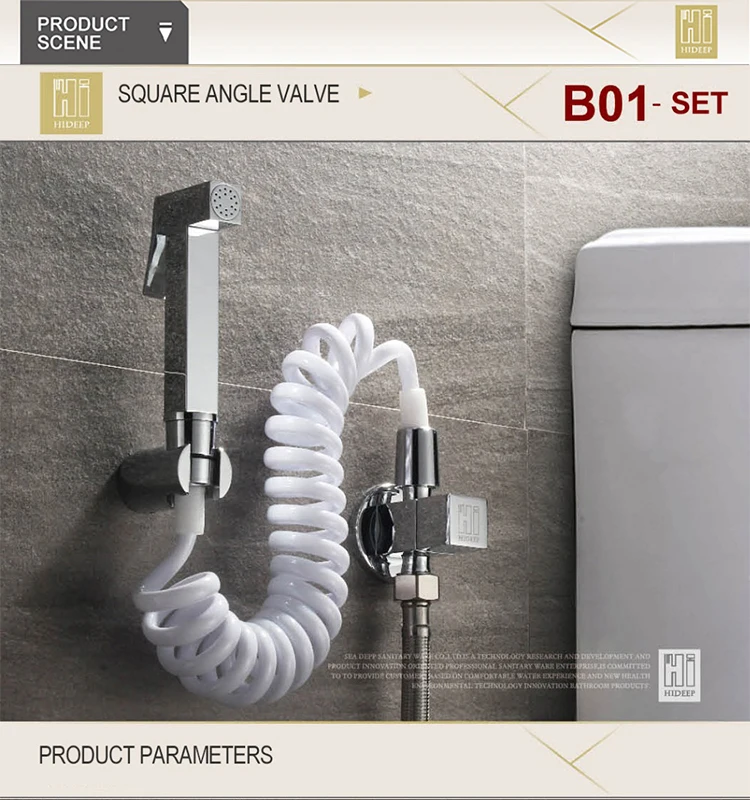 One enters two out brass angle valve Faucet spray gun