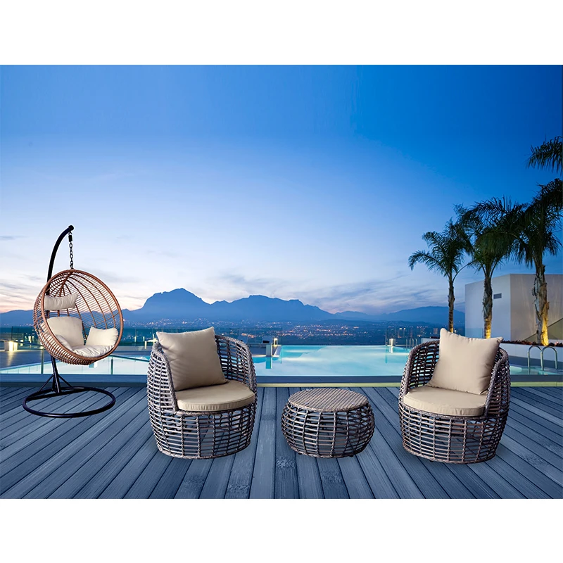 Hormel Pe Rattan Woven Round Patio Balcony One Table And Two Hormel Pe Rattan Woven Round Patio