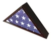 Flat Base Triangle Solid Wood Military Shadow Funeral Flag Elegant Case Display For Standard 5x9 Flag