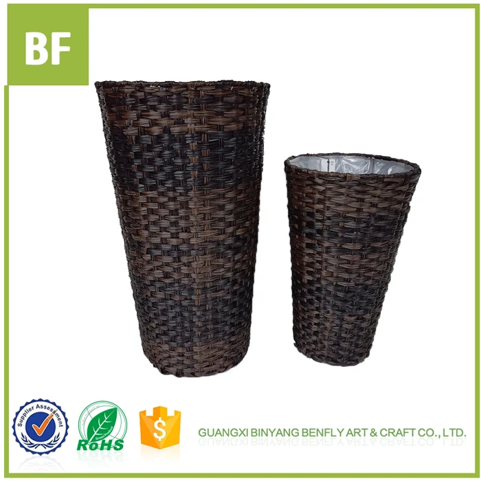 Handmade Rattan  Large Plant Pots Planters Indoor Outdoor Garden Tall Plastic Planter Pot.jpg