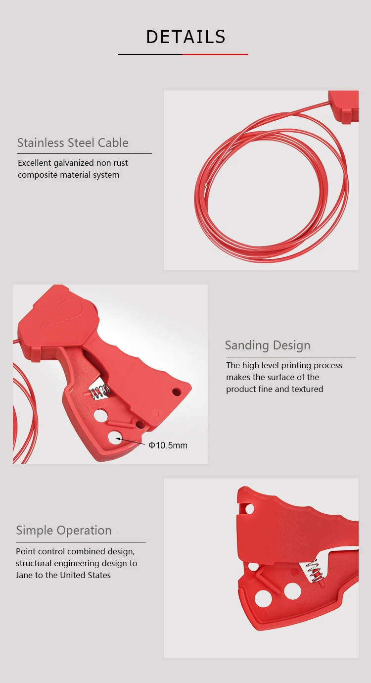 BOSHI Industrial Use Multipurpose Red Cable Lockout Device