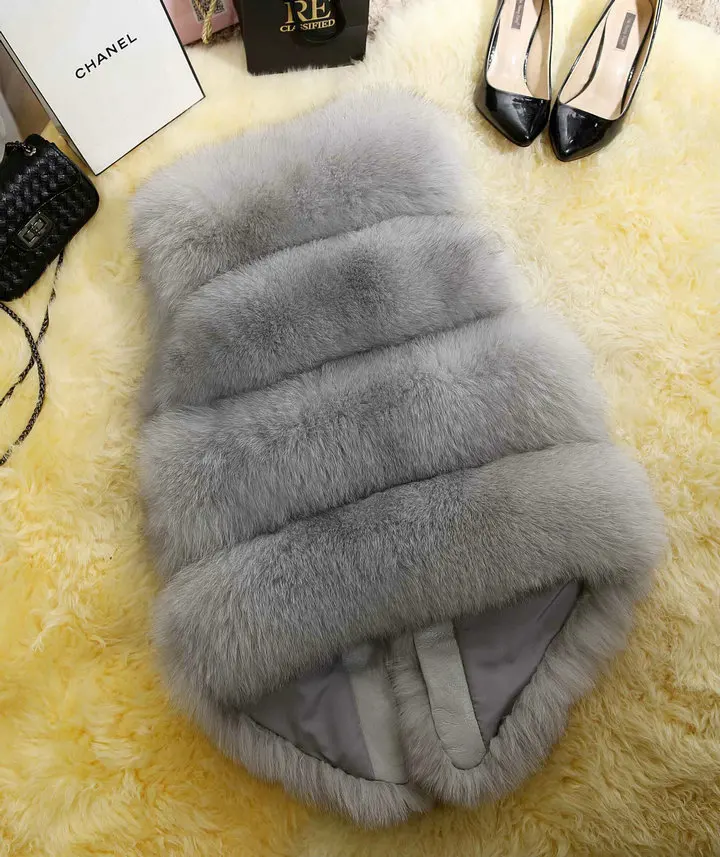 
Hot Selling Elegance Fashion Clothing V Neck Warm European Coat Winter Vest Women Faux Fur Lining Cheap Turkey Fur Coat 