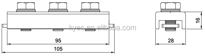 KYEC W-type safety power rails 600A / bus bar / conductor bar