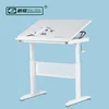Hand Crank Height Adjustable Drafting Table with Tilt-top Drawing Desk architecture workstation