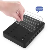 

USB Charging Station Dock Multiple Devices 8 Port Desktop Charger Charging Stand Organizer for Phone Tablet and Other USB Device