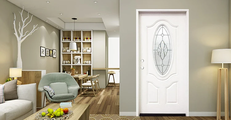 Brand New Flush Oak White Wooden Grain Single Louvre Doors House With Low Price