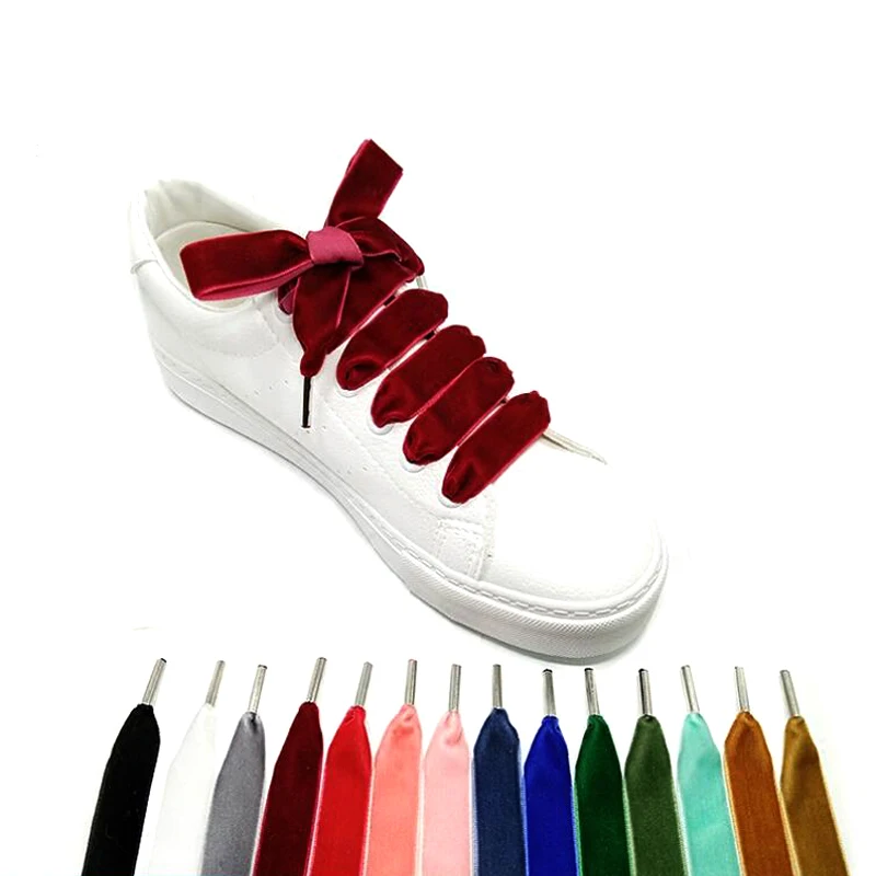 

wholesale custom Flat Single Side creative Velvet Shoelaces, Picture color or custom color