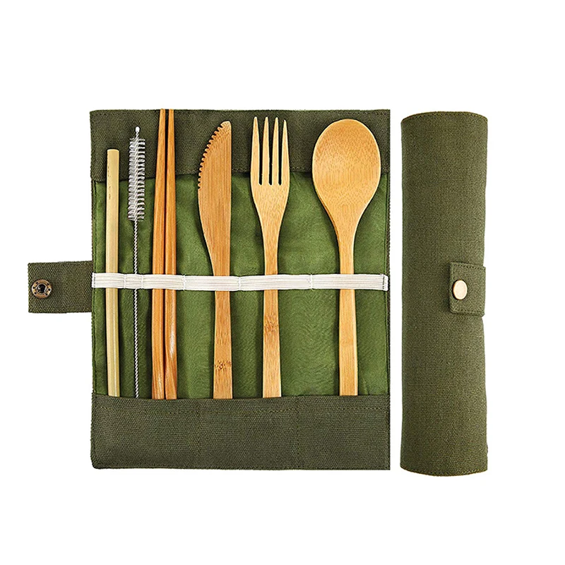 

Japanese Style Office Lunch Full Bamboo Fork Spoon Knife Cutlery Set, Customized color