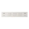 FIKO Hotel room bedside table white PC five-hole power socket with three power switch panel